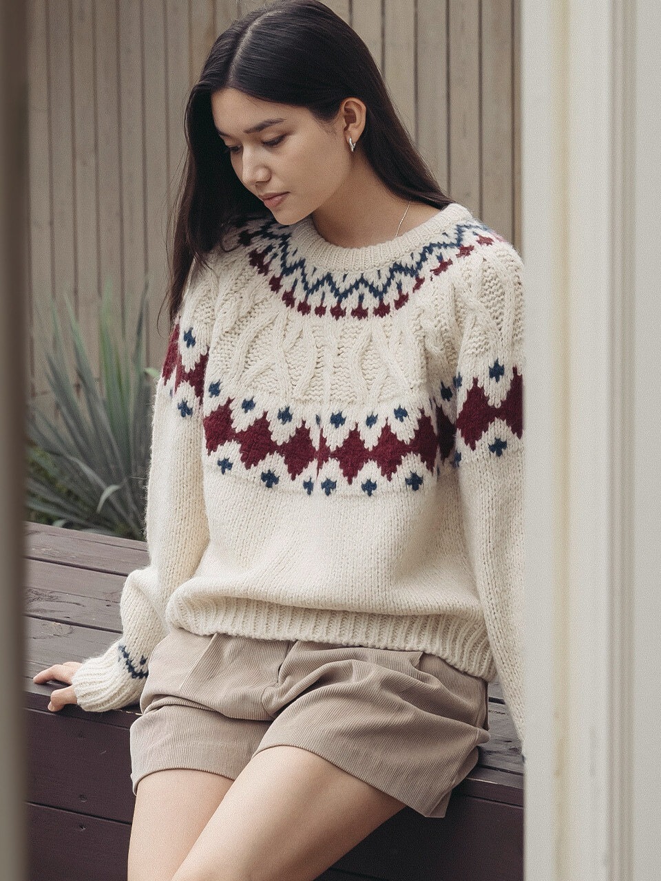 TILLIDIE Dia twisted wool blended knit
