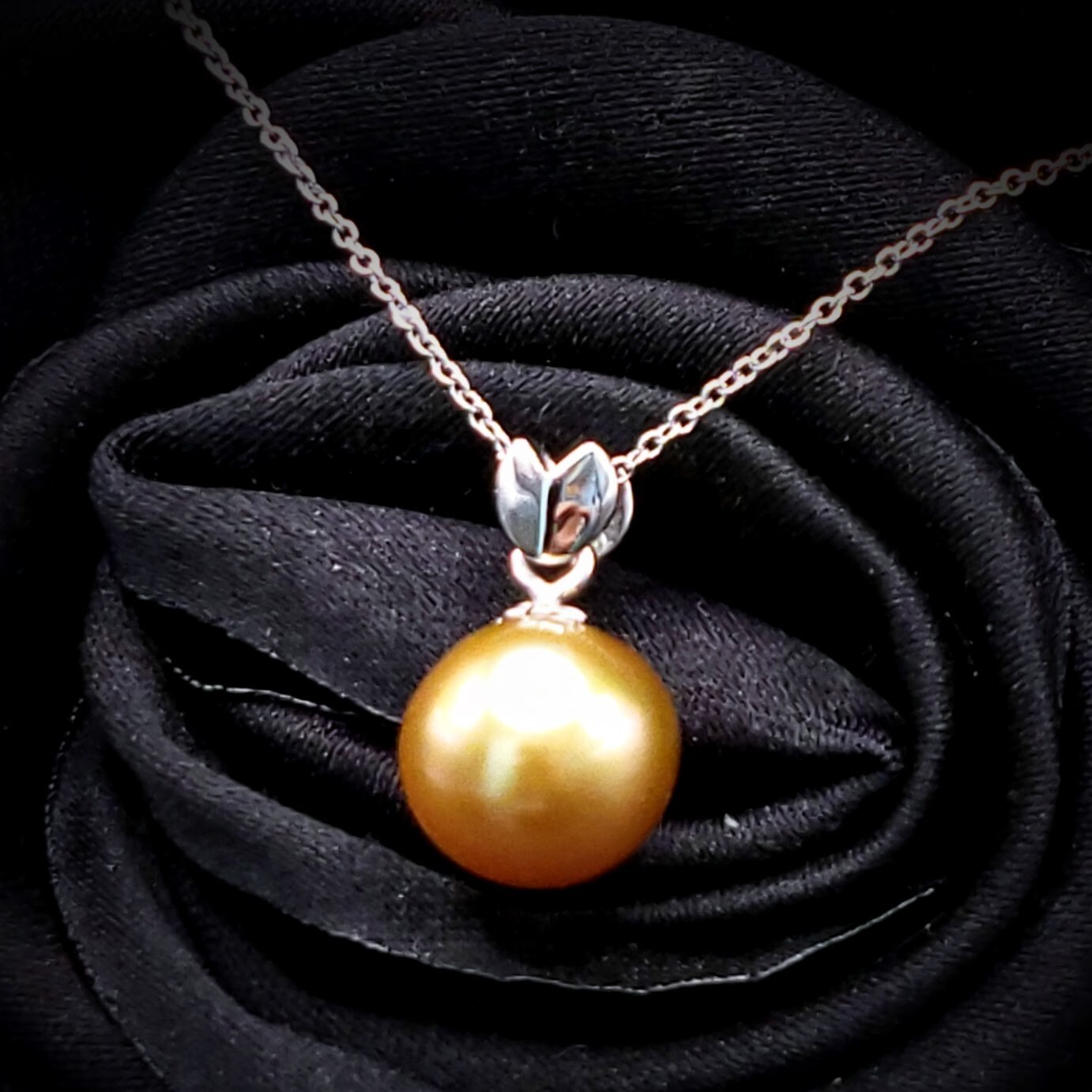 全新18K白金黃金珍珠吊墜