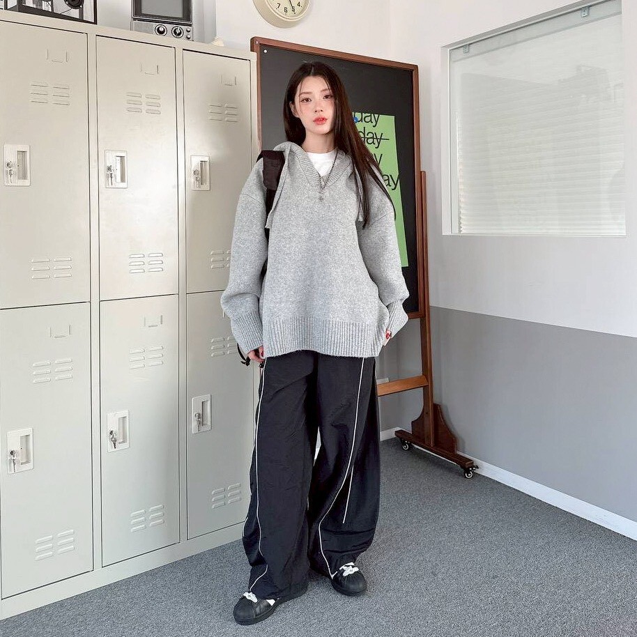 尼龍反光線條束口彎刀褲 (2colors)