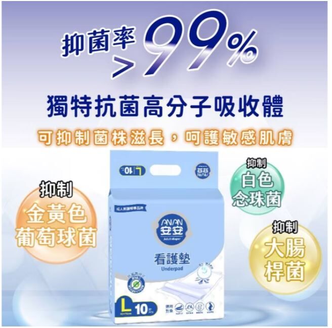 (會員獨享NT$1,040)安安看護墊L號 40x70CM(10片x12包/箱) C00301