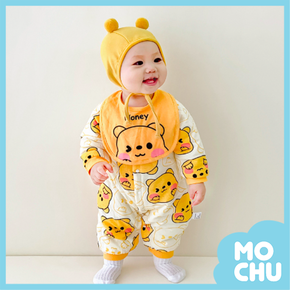 小熊寶夾棉長袖連身衣