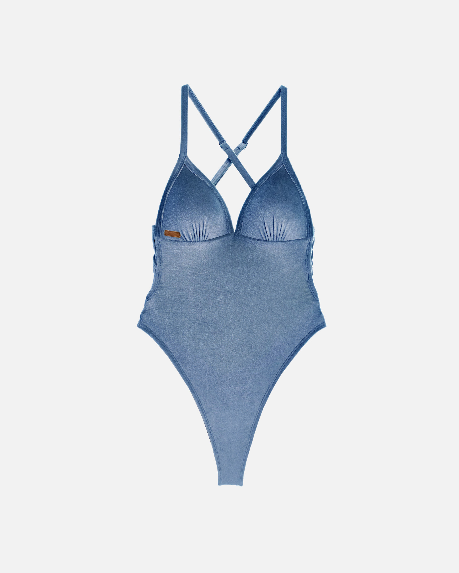 UPVEW 絨布三角美胸海鷗丁連身泳裝特別色-XL