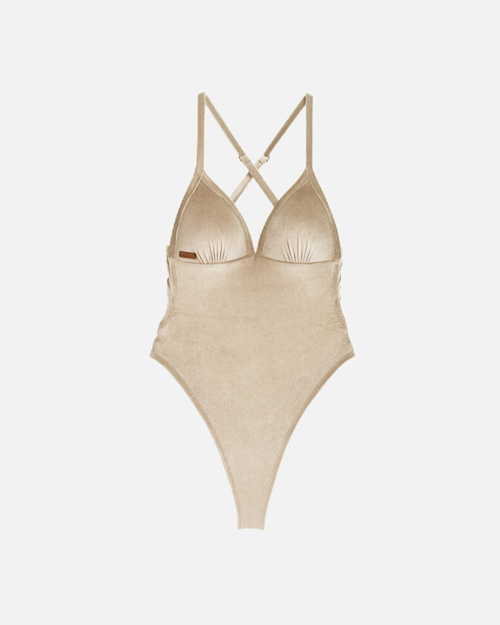 UPVEW 絨布三角美胸海鷗丁連身泳裝特別色-M