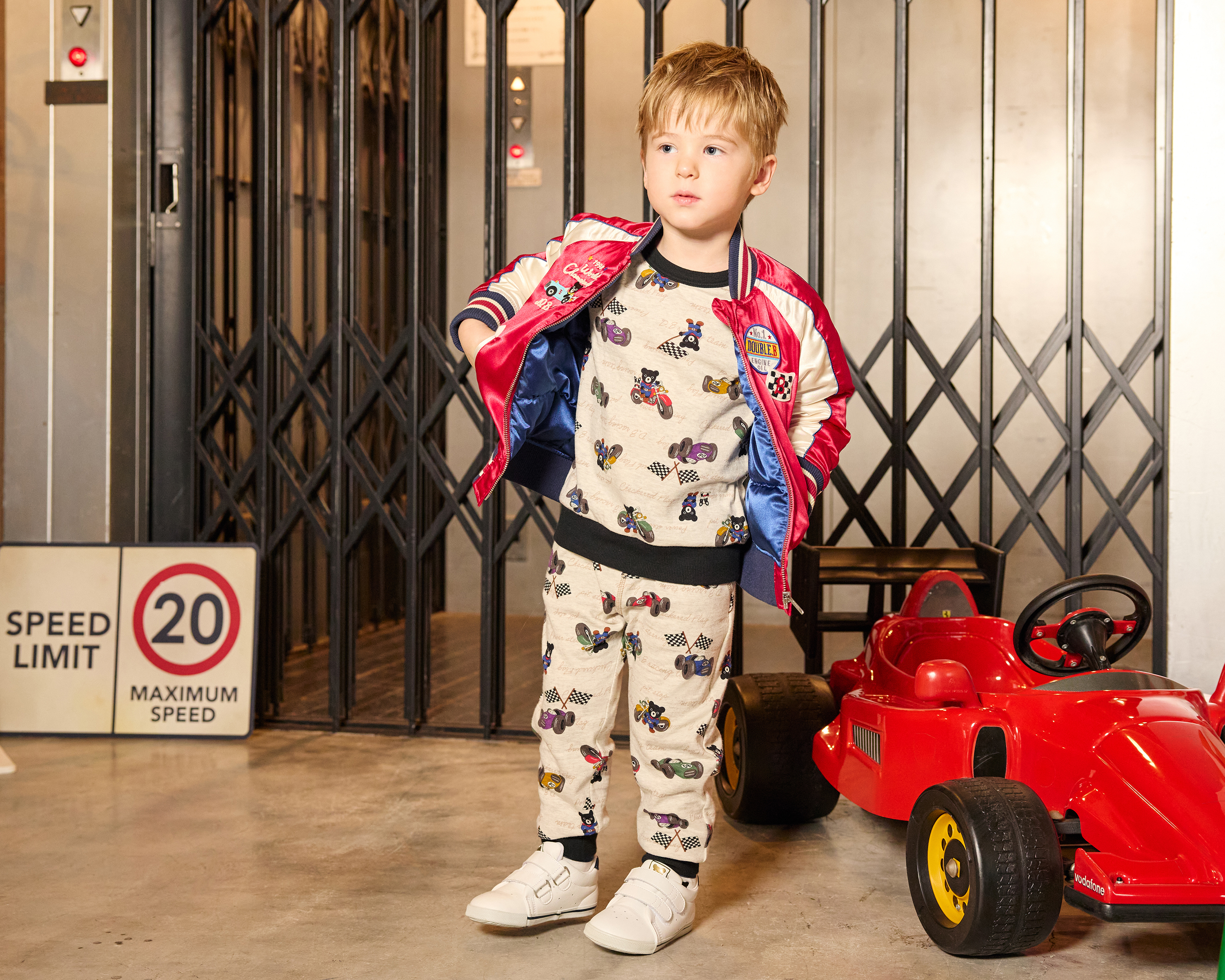 DOUBLE_B 賽車休閒褲-灰色