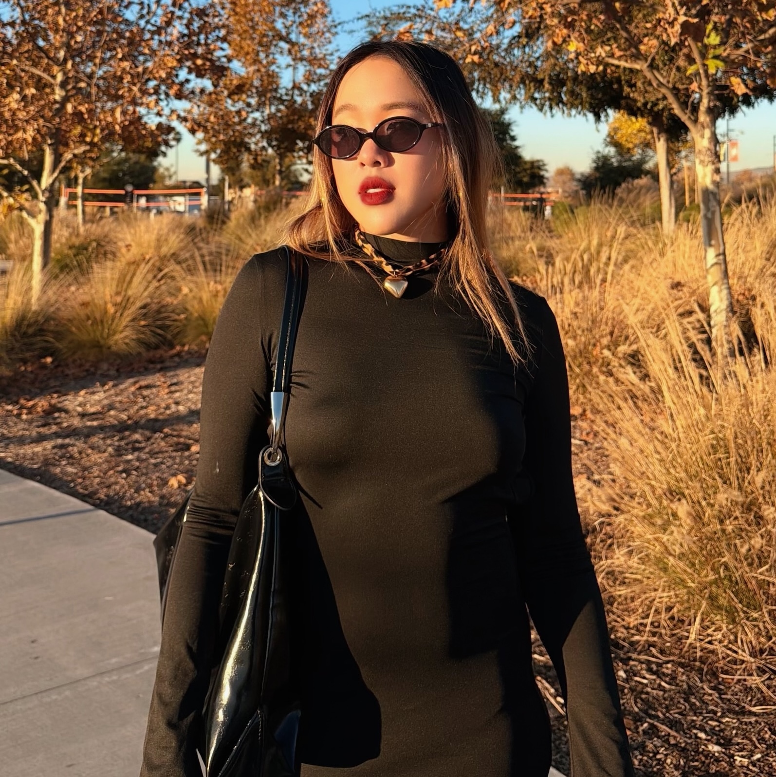 愛心豹紋絲質項鍊🤎