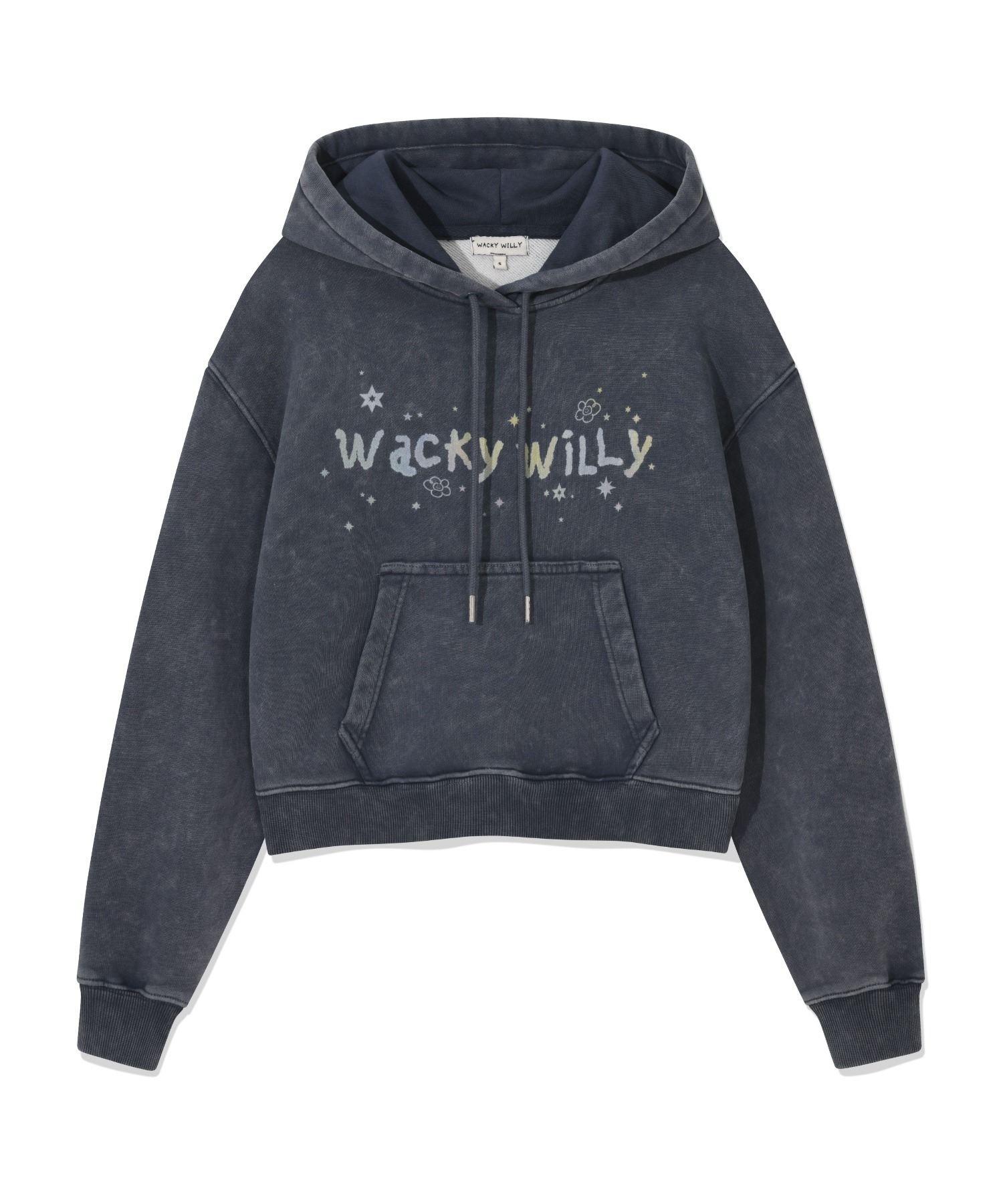 WACKY WILLY Women’s Snow Washing Graphic Crop Hoodie