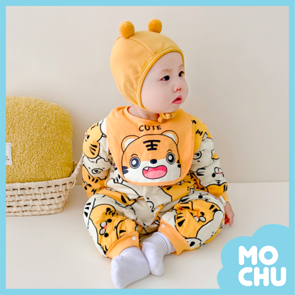 堆堆虎夾棉長袖連身衣