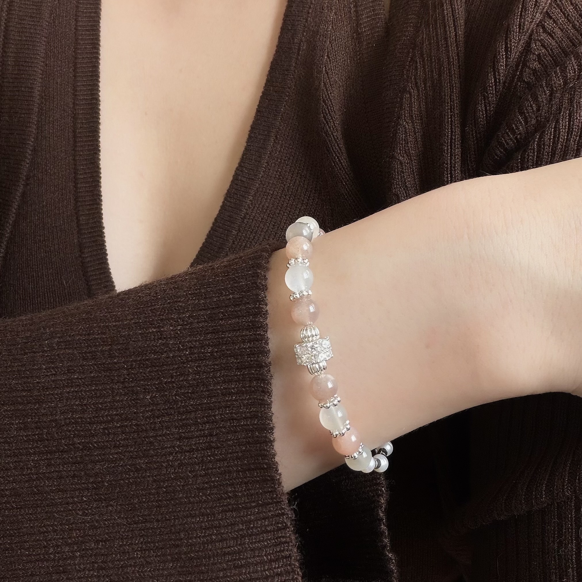 V110聖誕限定🎄【晨曦之運．月光石水晶手鍊】