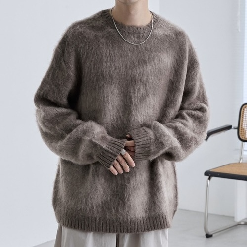 MONO-MART 蓬鬆 馬海毛 圓領針織衫 質感 寬鬆 四色 79119045