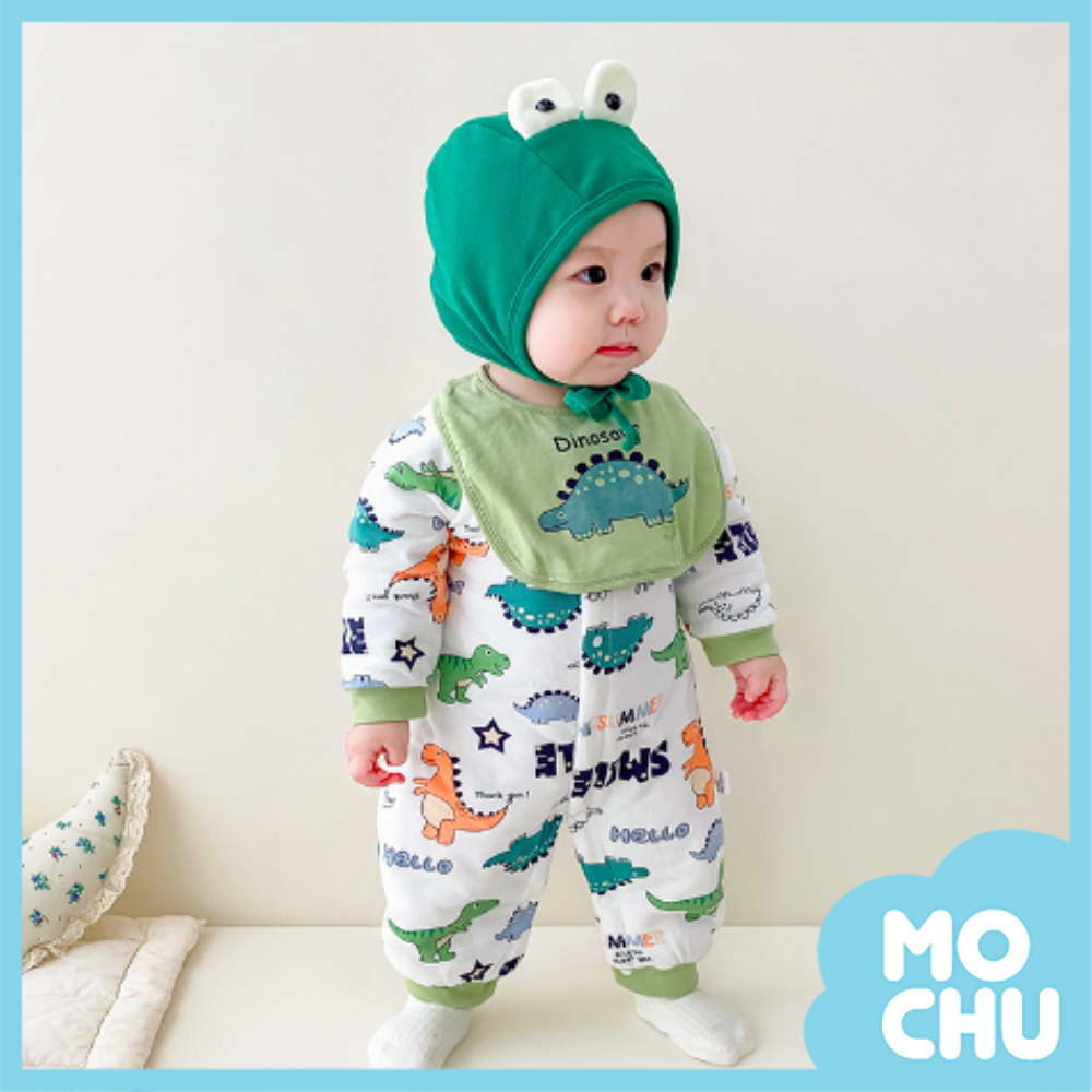恐龍群夾棉長袖連身衣