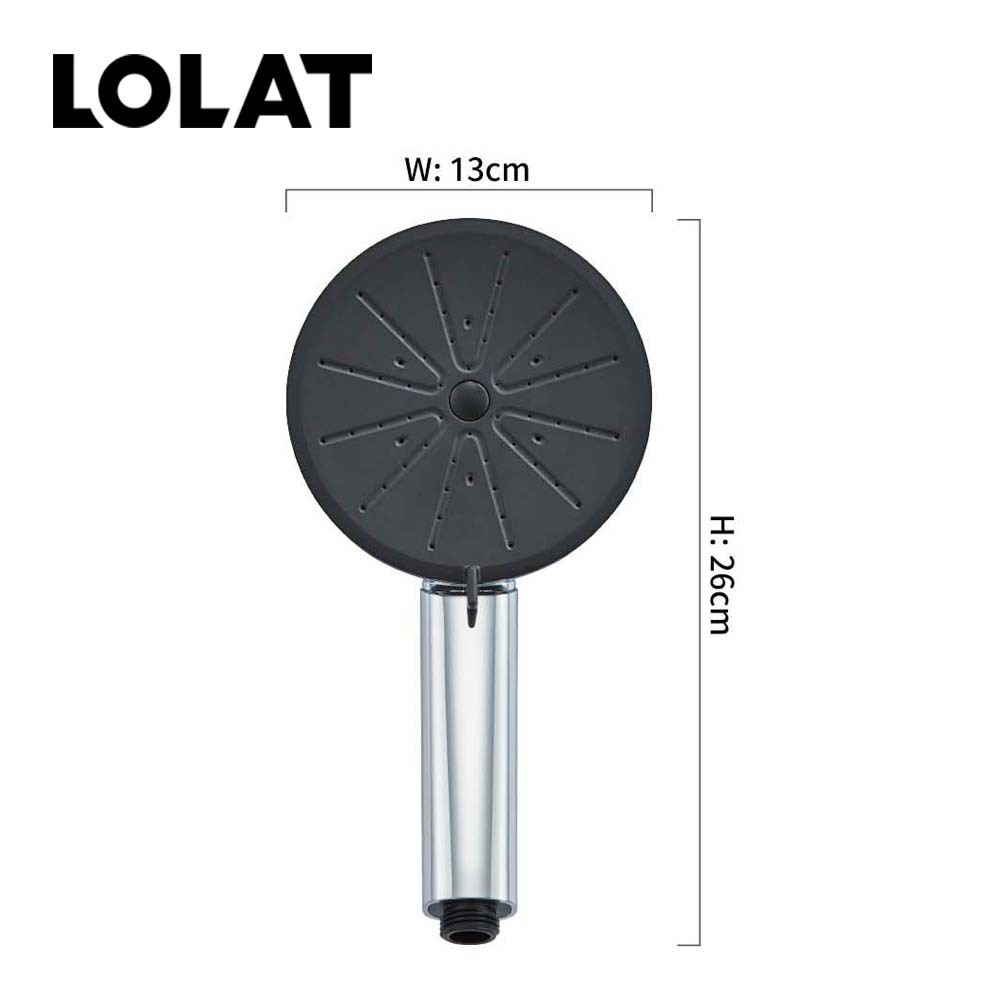 LOLAT三段式大面板自潔蓮蓬頭-鉻灰HS344C