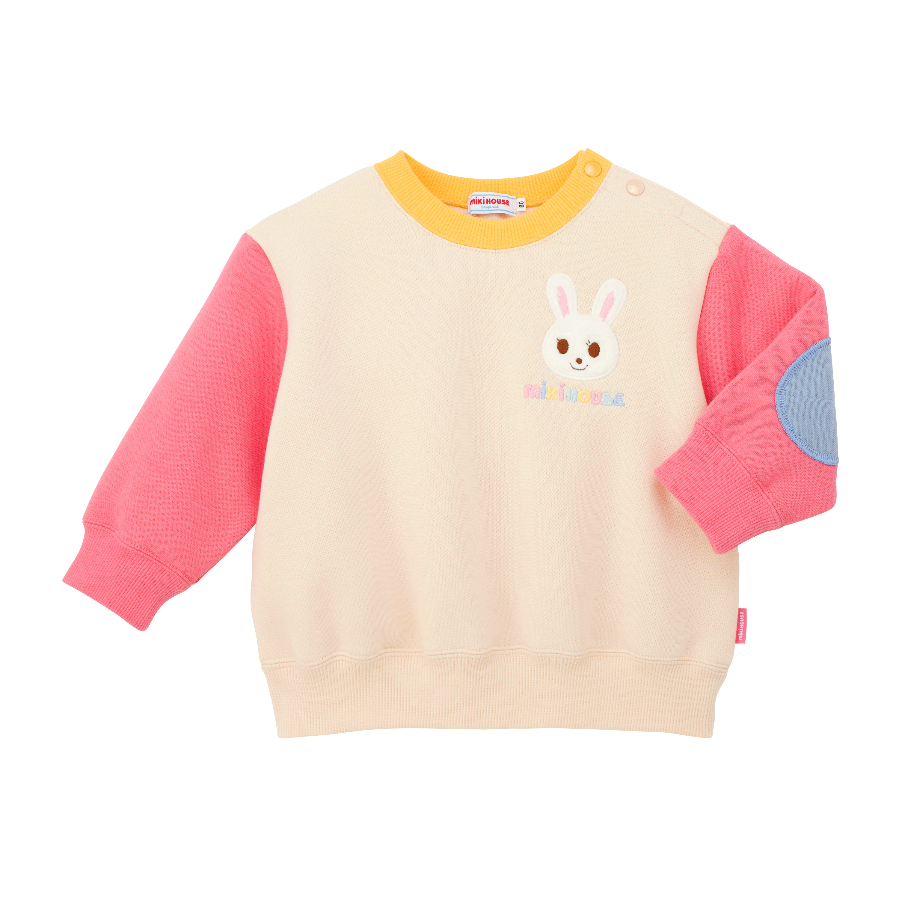 舞颯兔拚色保暖衛衣-白色