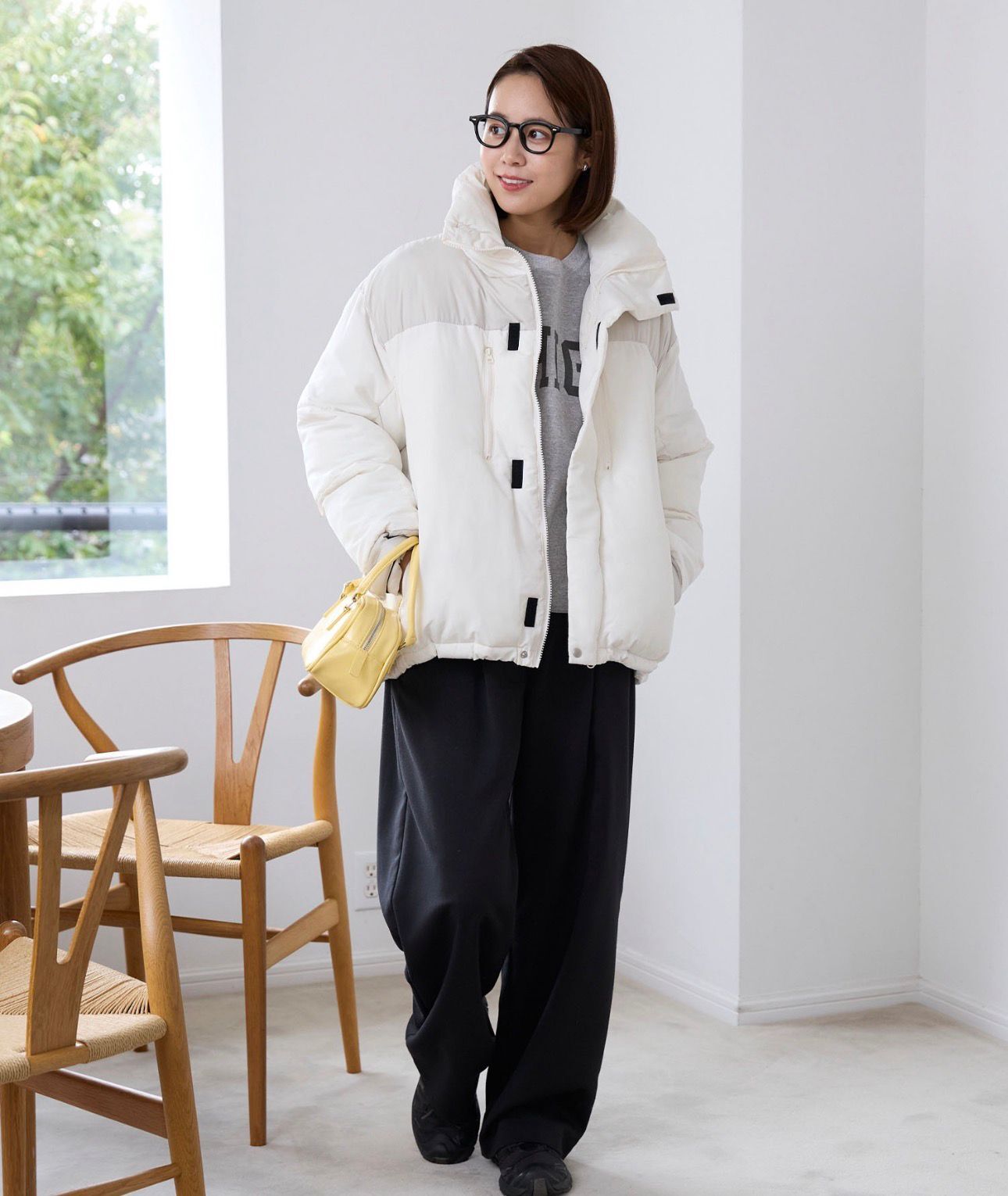 【預購】JN121210 THE CRAFT CREW PRODUCTS 雙色抽繩立領絎縫外套