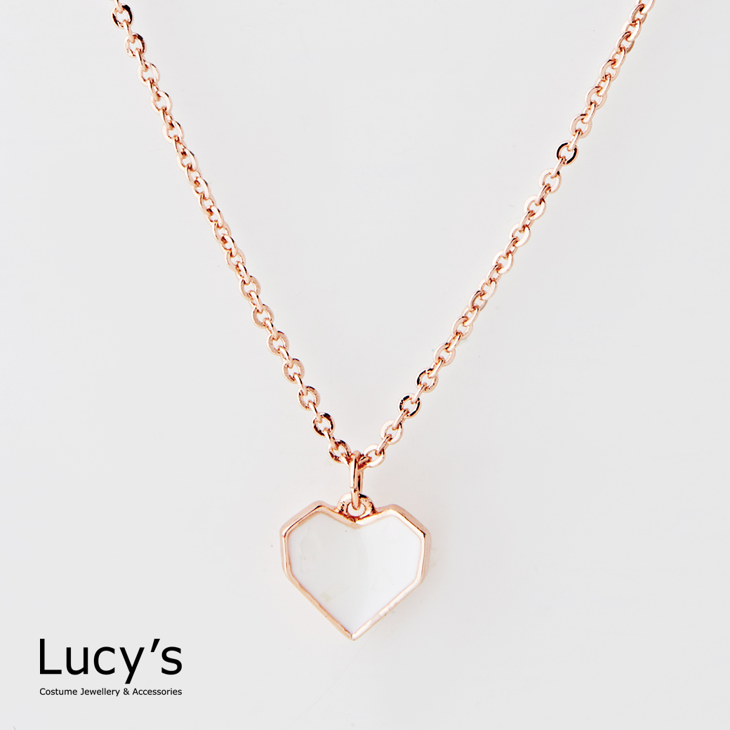 摺紙愛心 項鍊 (三色) (126198/126199/126200)