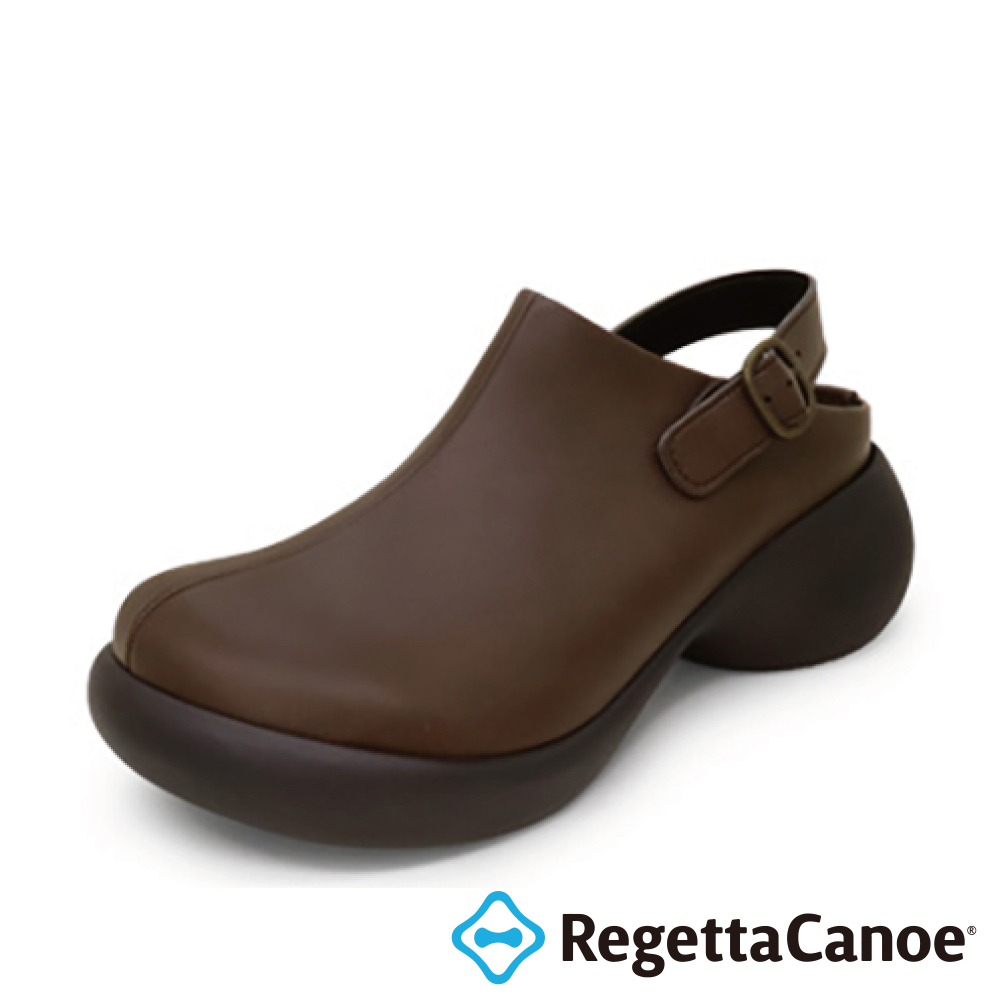 大阪樂步健康鞋 RegettaCanoe蛋跟復古風後帶厚底鞋CJES6141(DBR-深咖啡)