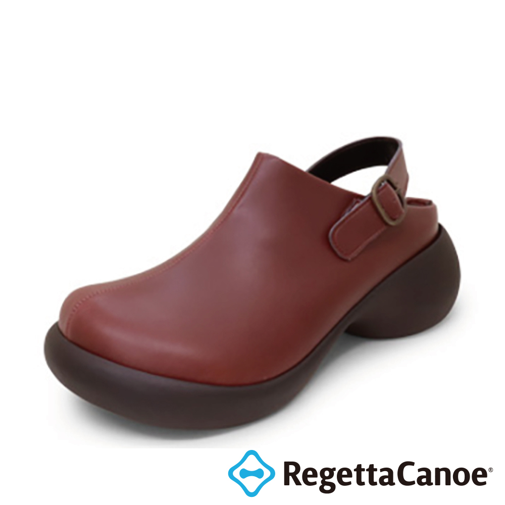 大阪樂步健康鞋 RegettaCanoe蛋跟復古風後帶厚底鞋CJES6141(DRD-深紅色)