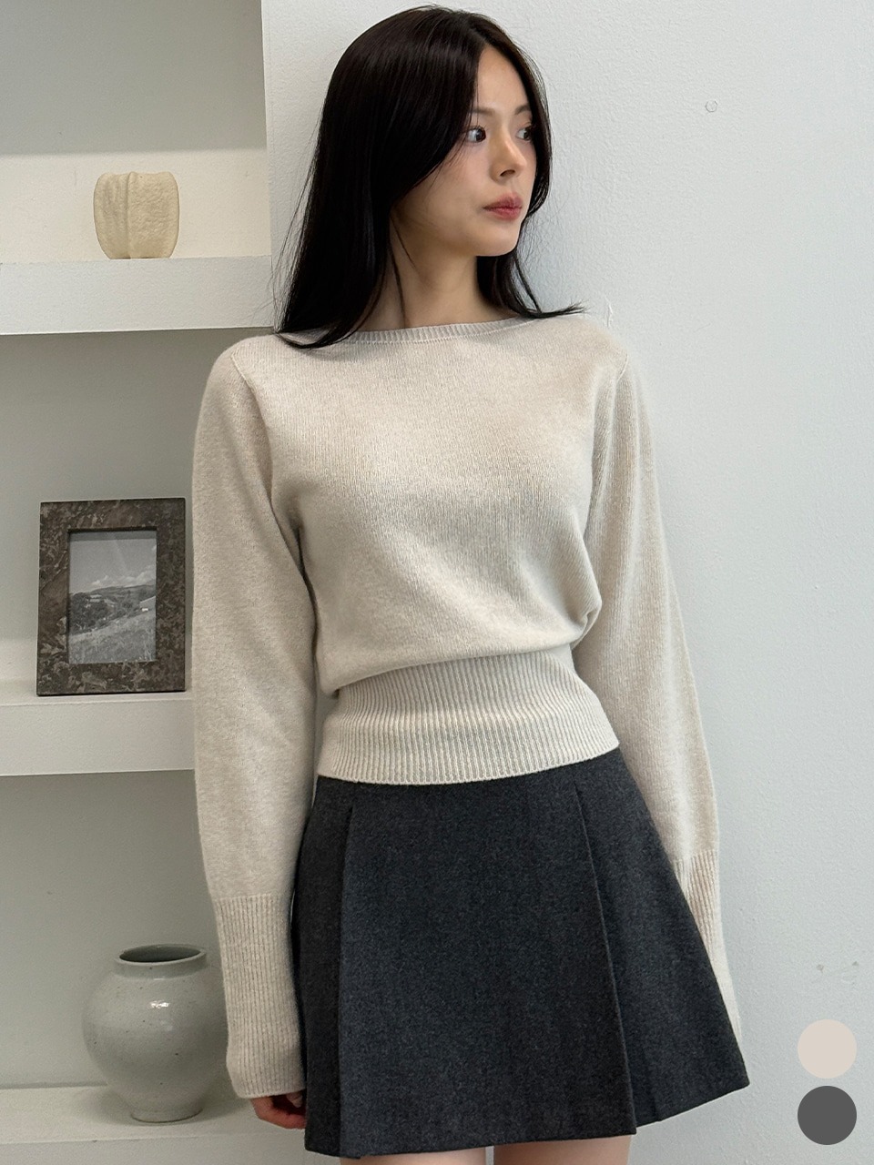 TILLIDIE Shoulder line point knit