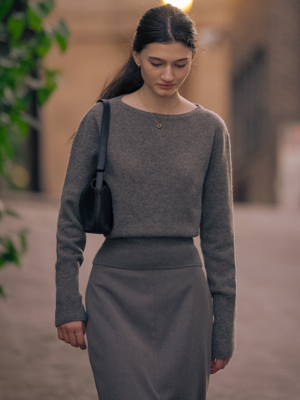 TILLIDIE Shoulder line point knit