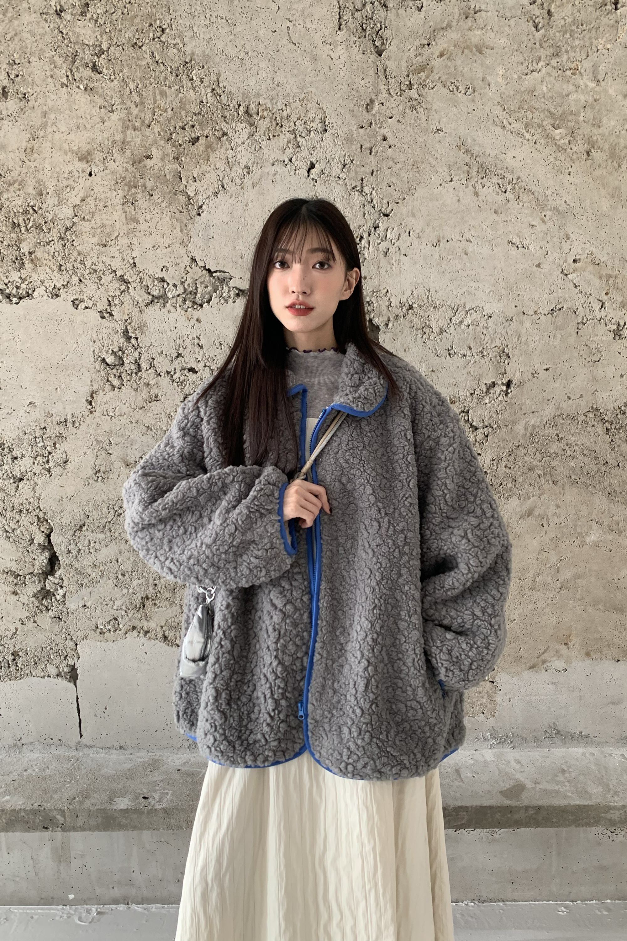 Last Month｜日系小捲毛翻領外套 2色