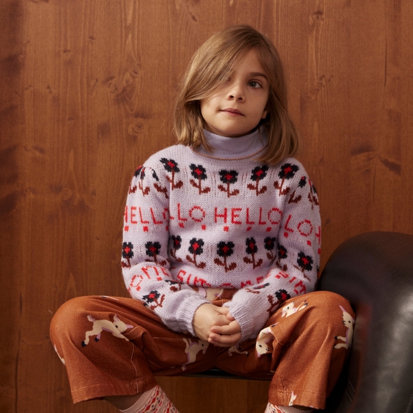 HELLO SIMONE 後釦撞色小波浪高領上衣 Twiggy t-shirt Lavender