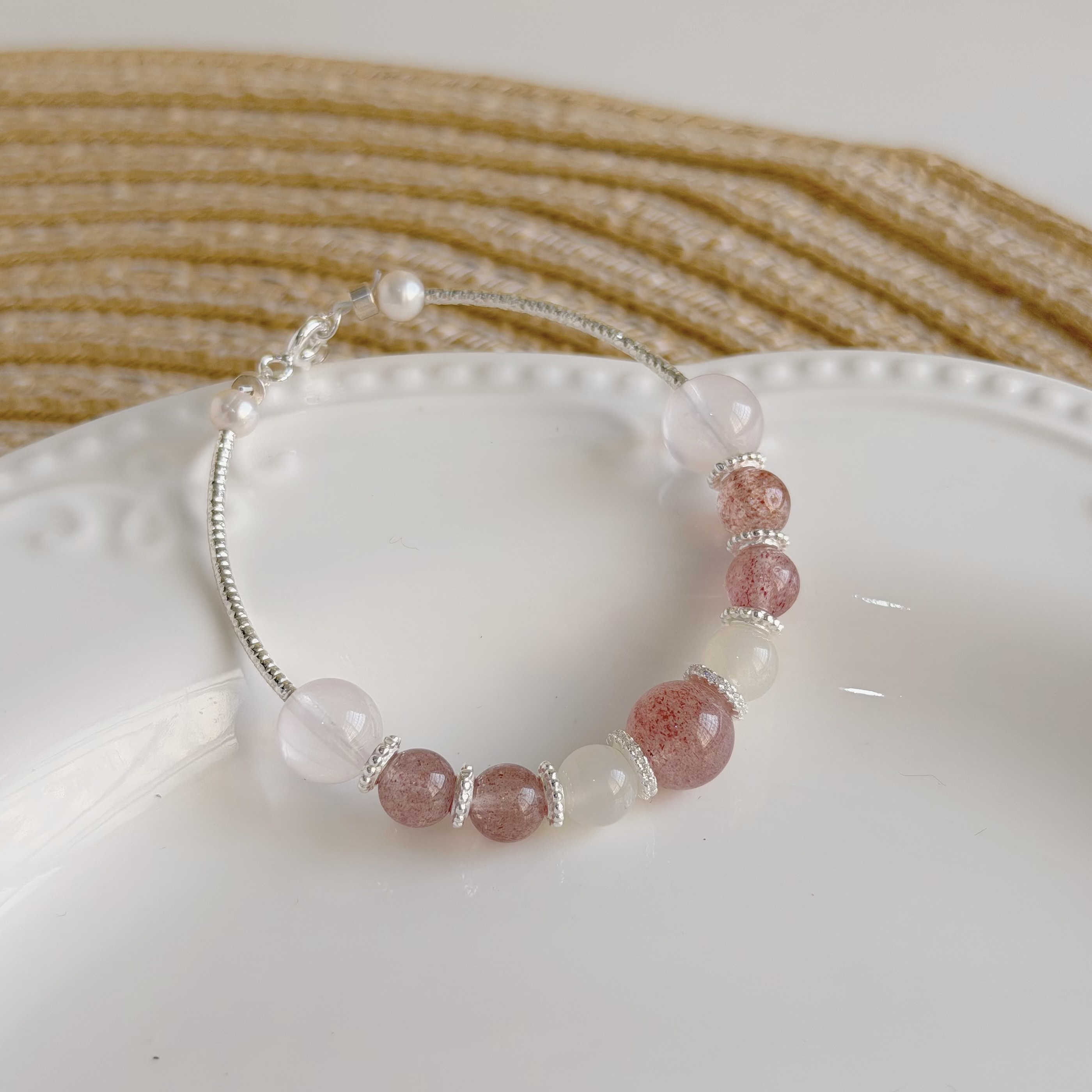 K107【桃花人緣🌸】水晶純銀手鍊