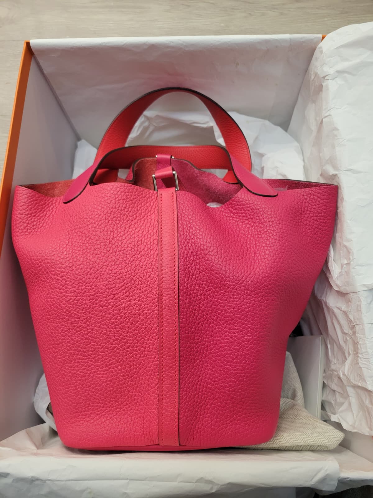 98% HERMES PICOTIN 22 ROSE EXTREME/ROSE MEXICO/ROUGE DE COEUR CK 極致玫瑰粉/墨西哥粉/紅心紅色銀扣