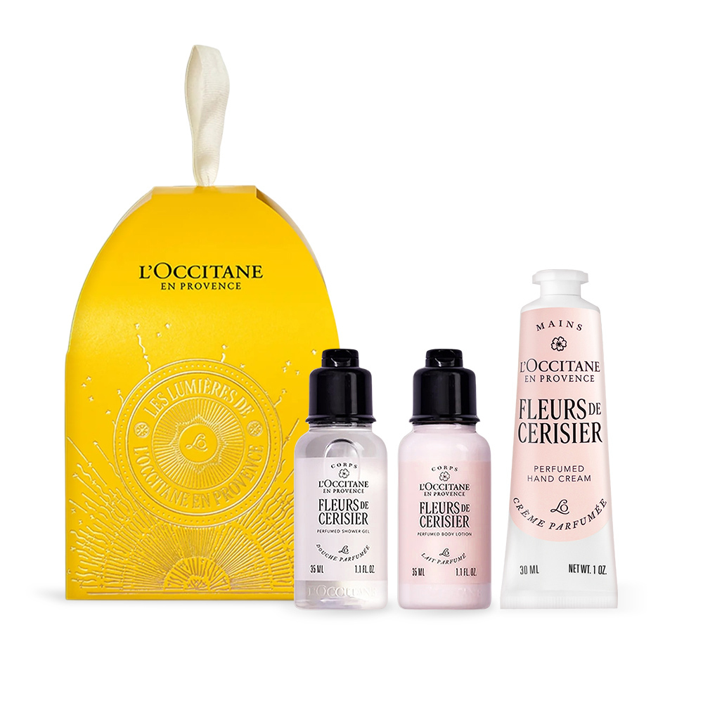L'OCCITANE 歐舒丹 普羅旺斯童話櫻花/馬鞭草/乳油木節慶彩球[沐浴膠+美體乳+護手乳]-百貨公司貨