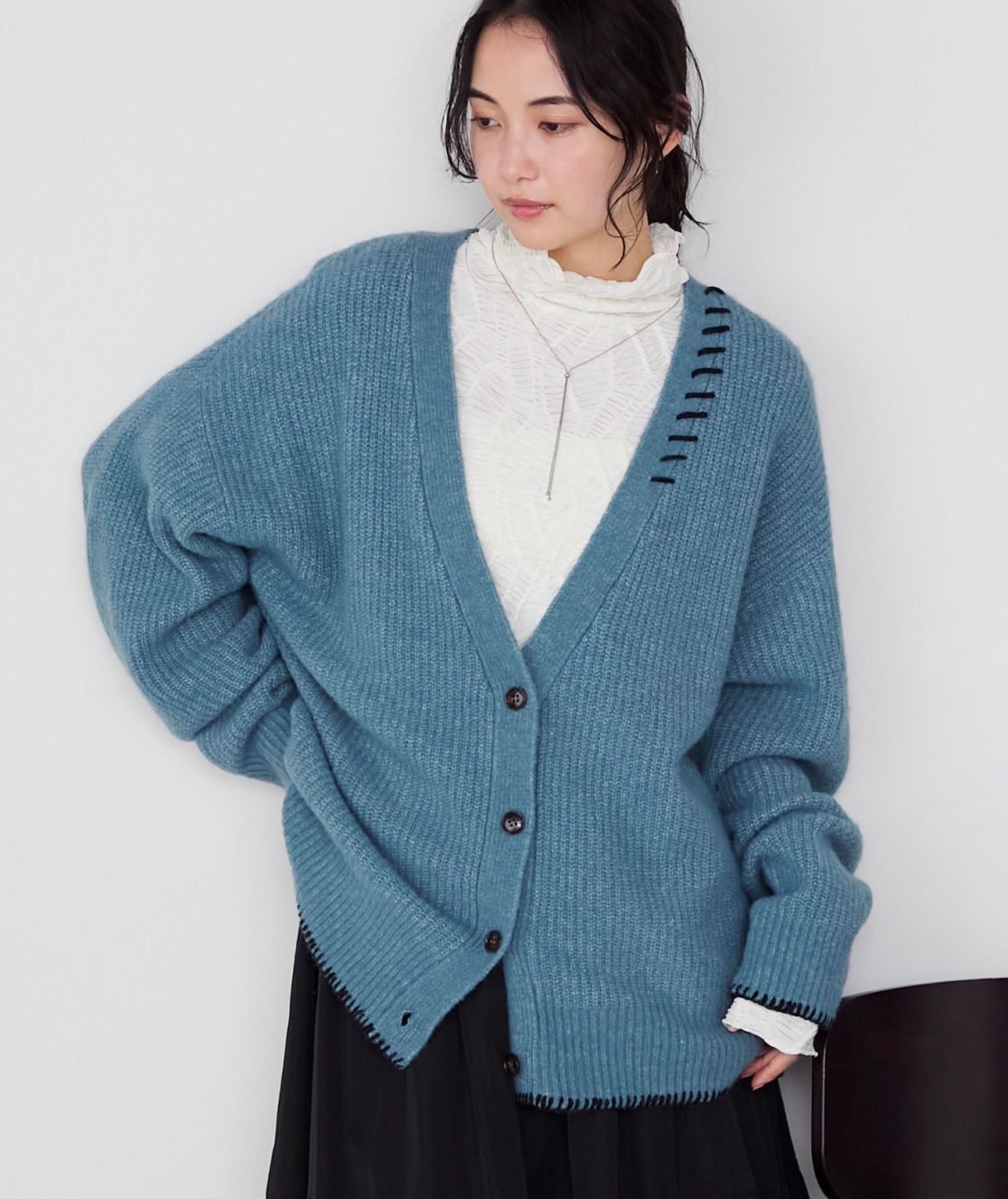 【預購】JN121212 forksy. 混色V領外套