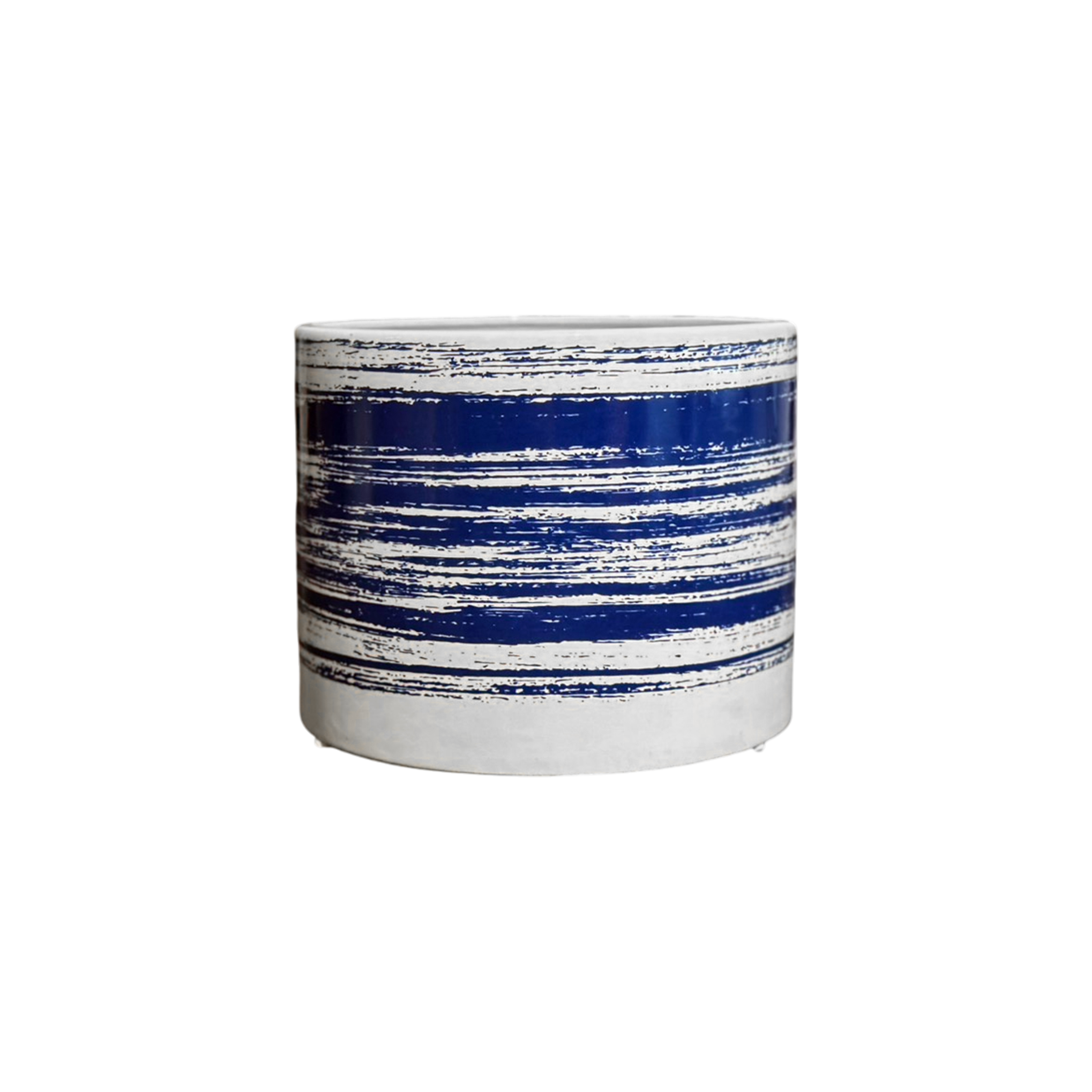 藍白圓柱花器 揮毫