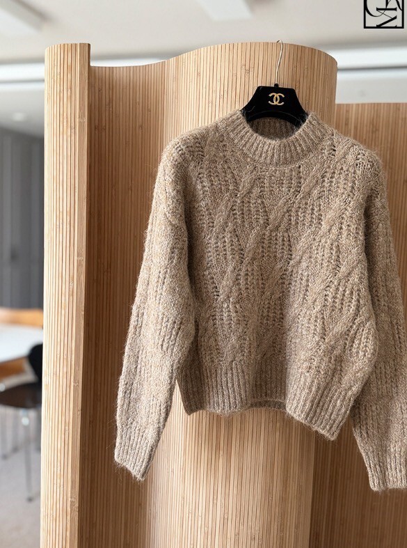 溫柔女子麻花針織圓領上衣毛衣 / 3色