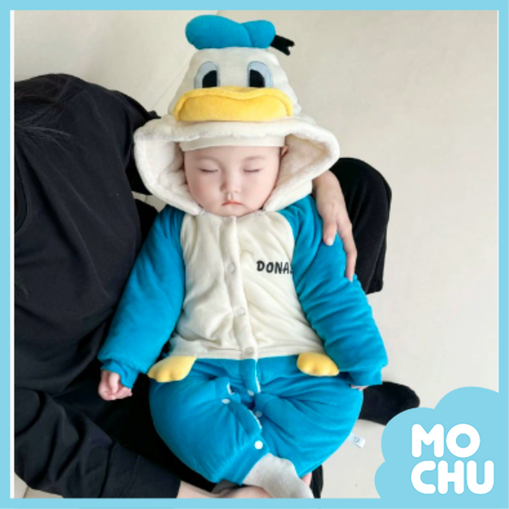 唐納德鴨加絨加厚連身衣(帽可拆)