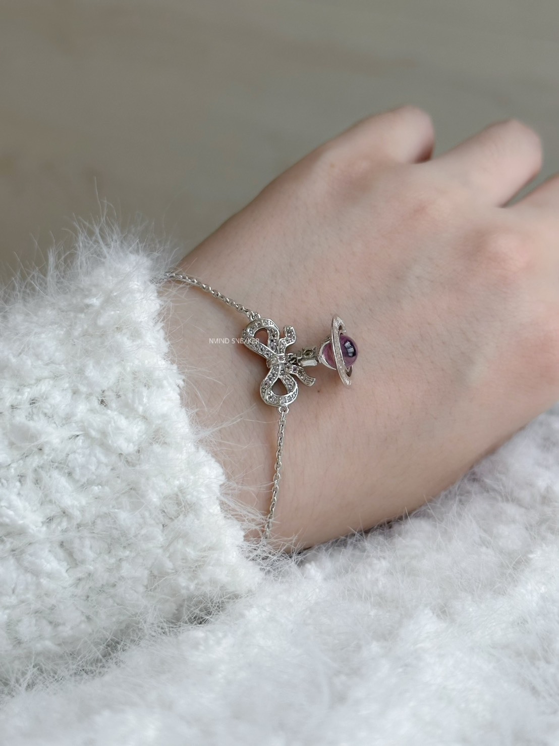 <聖誕快樂✨> Vivienne Westwood Octavie 蝴蝶結粉珠星球手鍊