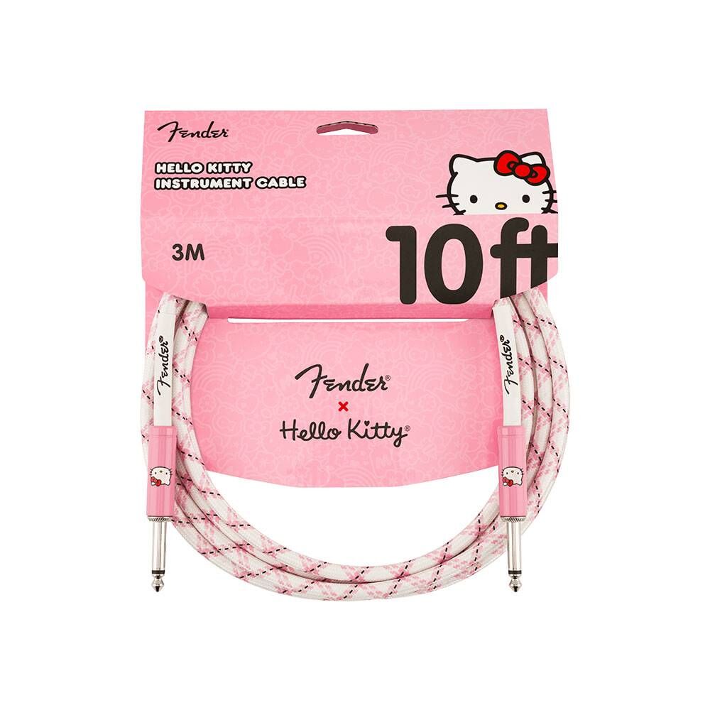 Fender x Hello Kitty White/Pink Woven Cable 10ft 聯名款導線 【宛伶樂器】