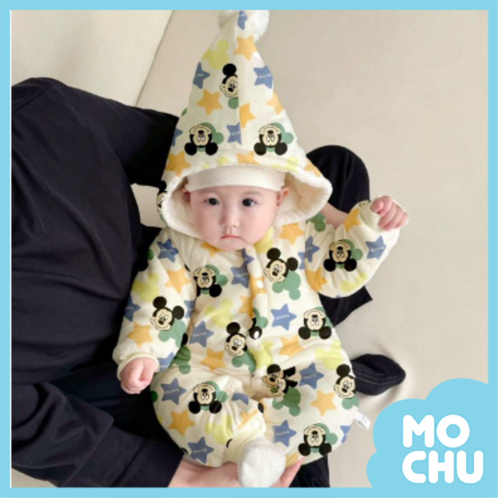 星耀米奇加絨加厚連身衣(帽可拆)