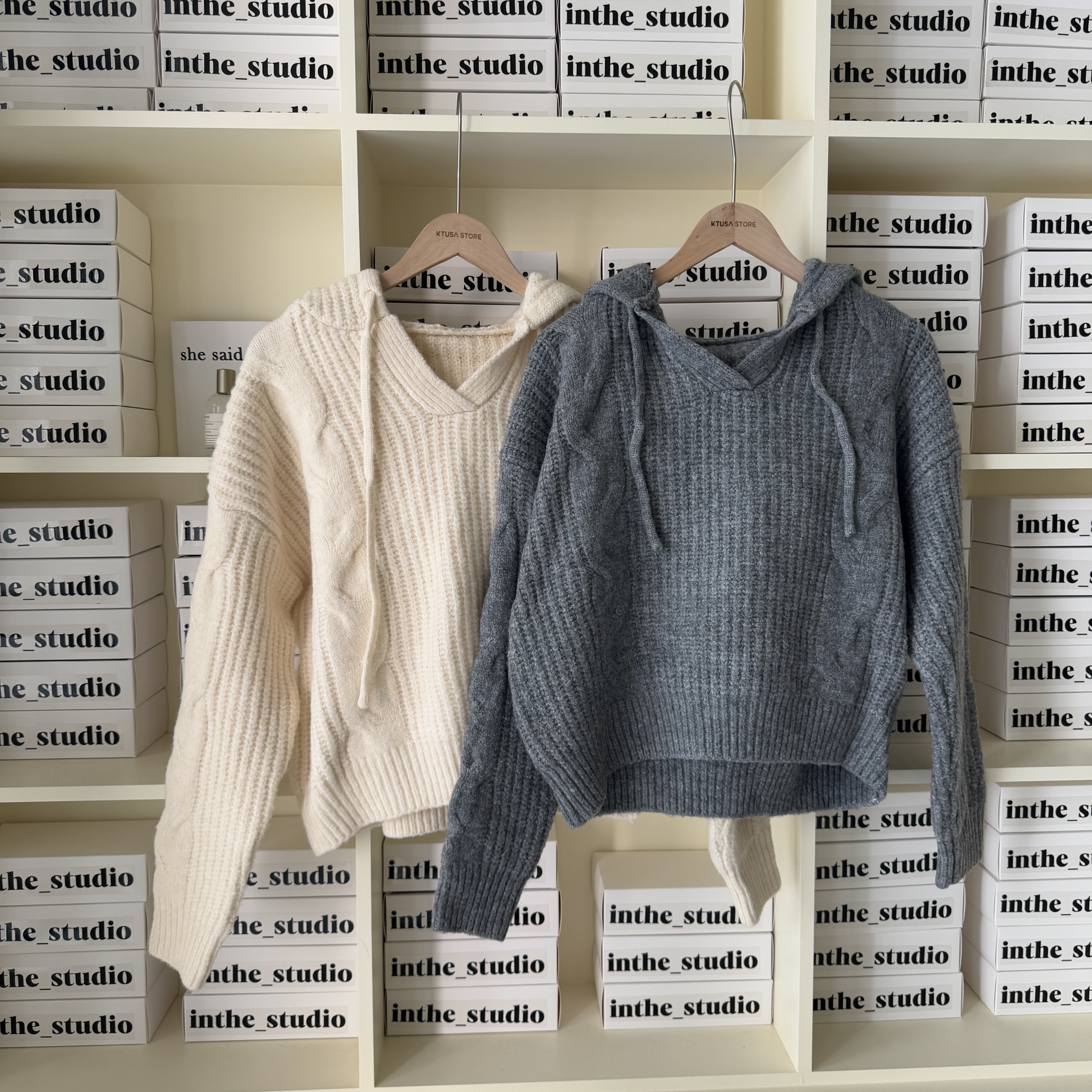 1196 小V領寬短針織毛衣 (D)