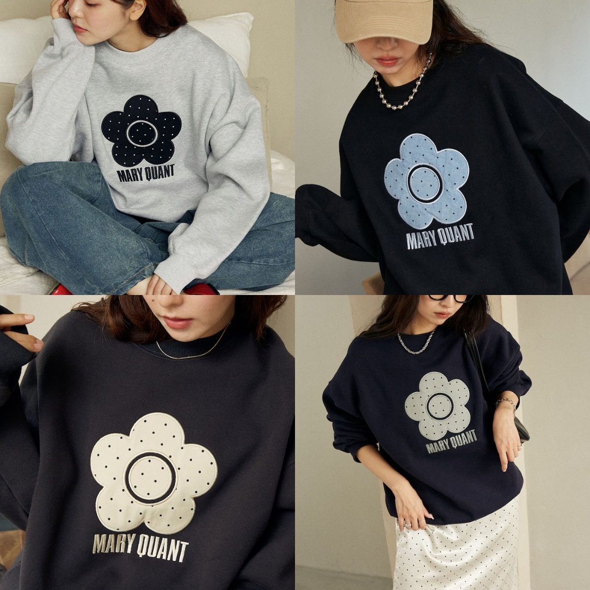 限時折扣預購┃MARY QUANT 點點雛菊 寬鬆 大學T 衛衣