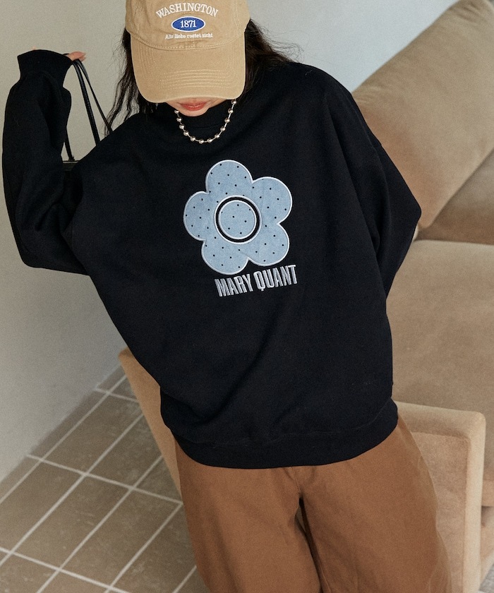 限時折扣預購┃MARY QUANT 點點雛菊 寬鬆 大學T 衛衣