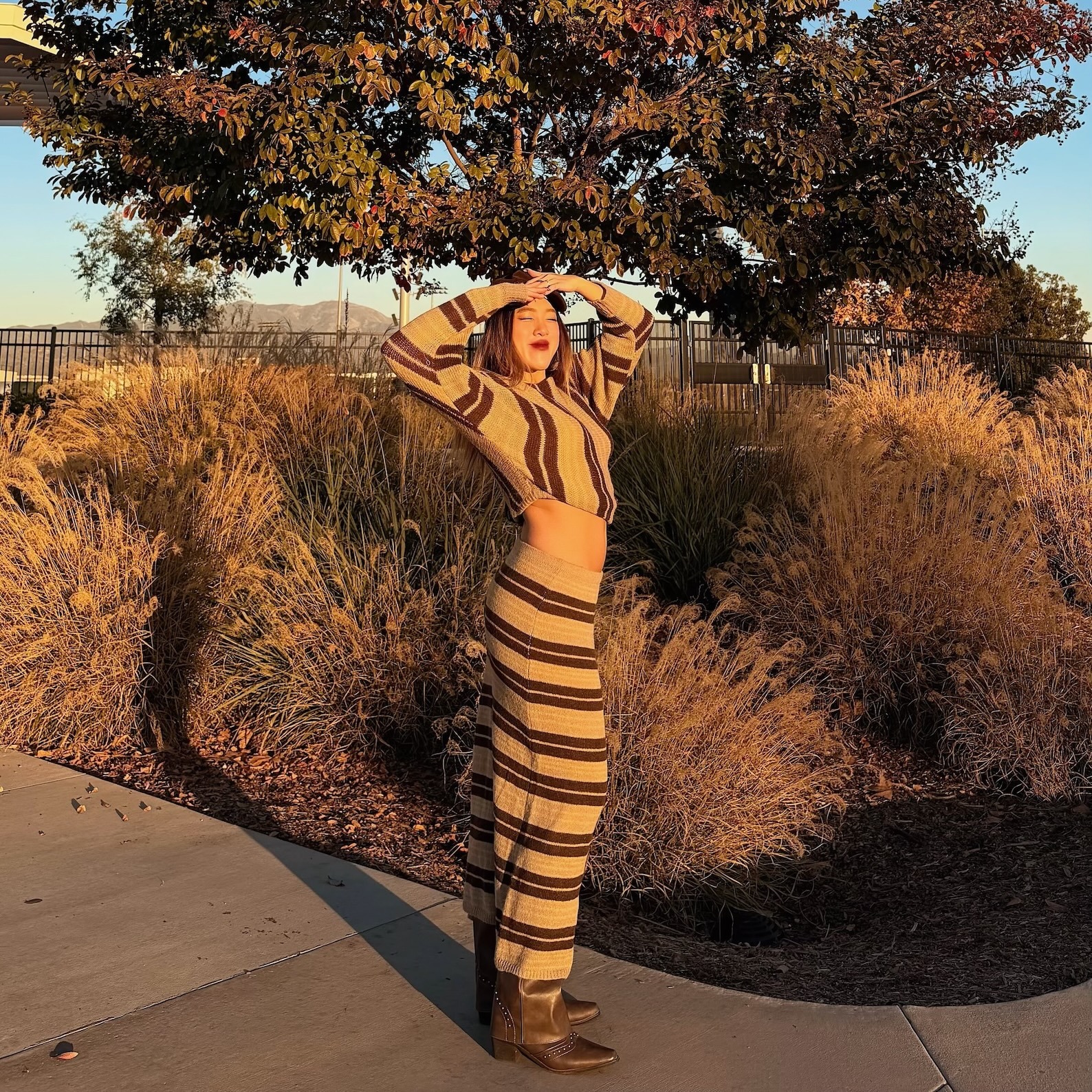 Caramel Khaki🤎條紋針織套裝