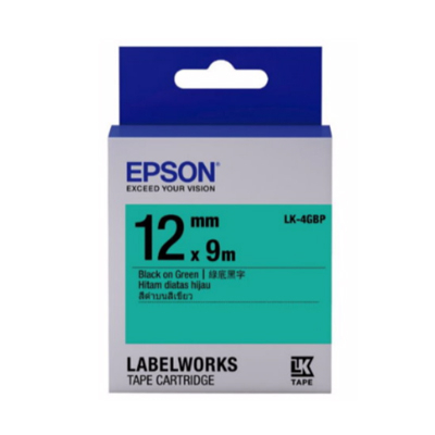 EPSON C53S654405 (LK-4GBP) BLACK ON GREEN 128052013