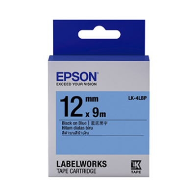 EPSON C53S654406 (LK-4LBP) BLACK ON BLUE 12MM TAPE 128052007