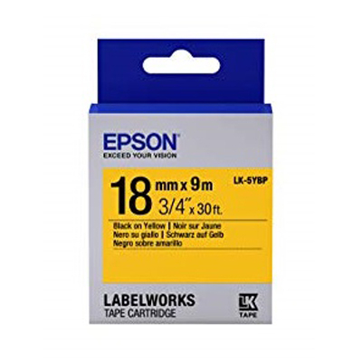 EPSON C53S655404 (LK-5YBP) BLACK ON YELLOW 18MM TAPE 128052016