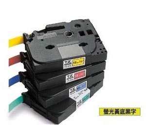BROTHER TZe-C31 12mm x 8M LABEL TAPE (BLACK ON FLUORESCENT YELLOW) 128028050