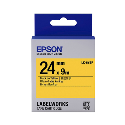 EPSON C53S656404 (LK-6YBP) BLACK ON YELLOW 24MM 128052031