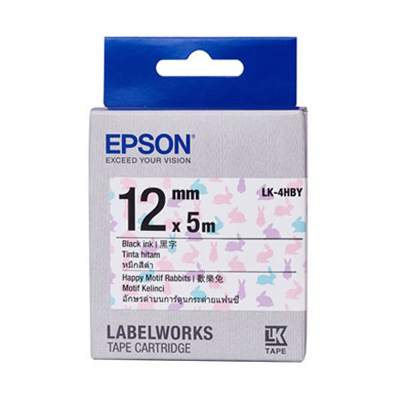 EPSON C53S654468 (LK-4HBY) LABEL CARTRIDGE  DESIGN TAPE RABBIT 12MM 128052047