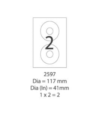 SMART LABEL 2597-100  FOR CDR 117mm Ø (2'S) 128169026