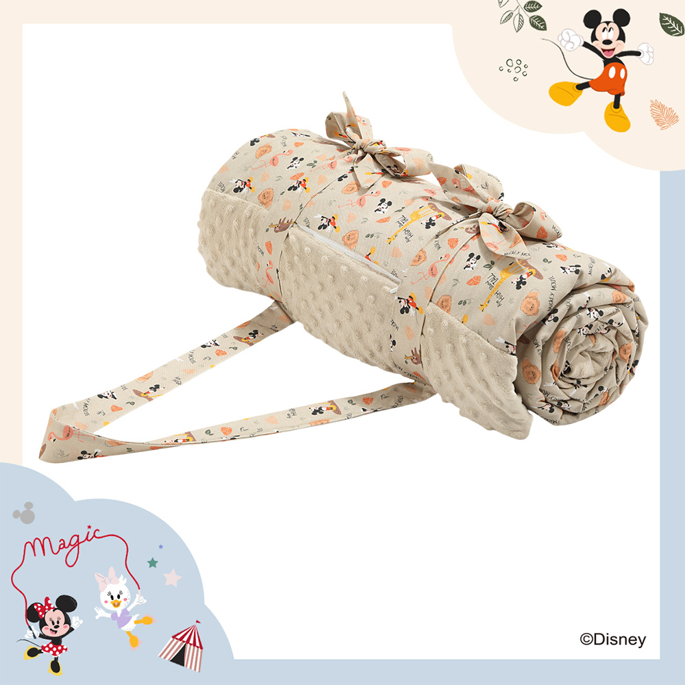 La Millou波蘭 豆豆防水野餐墊 米奇系列_動物園篇(質感棕底)｜伊莉沙白