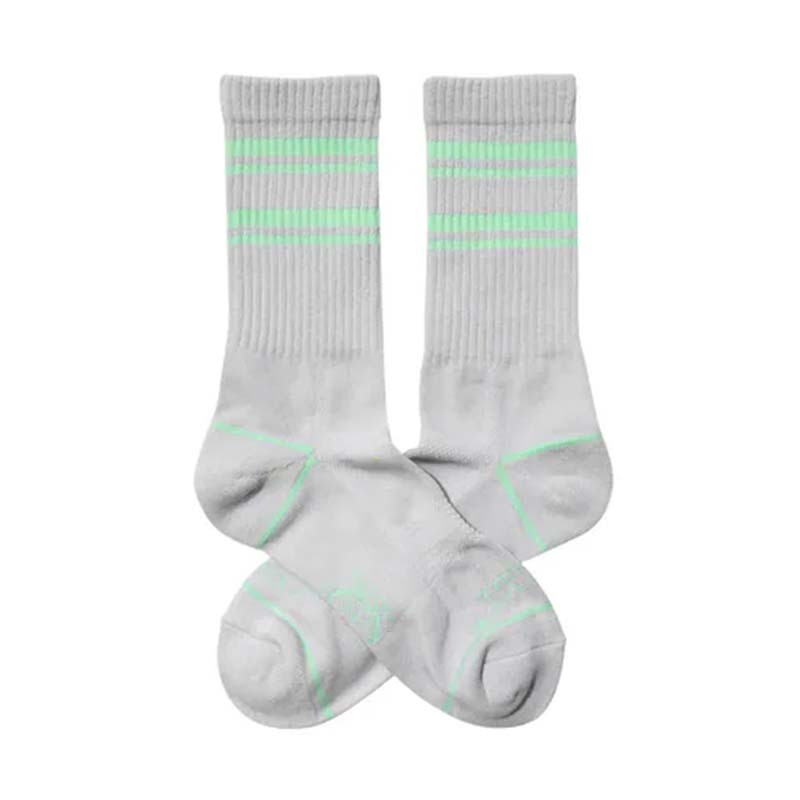 BFF Double Stripe series 雙條紋 灰色綠線 中筒襪 BF25023-GN [台灣現貨]