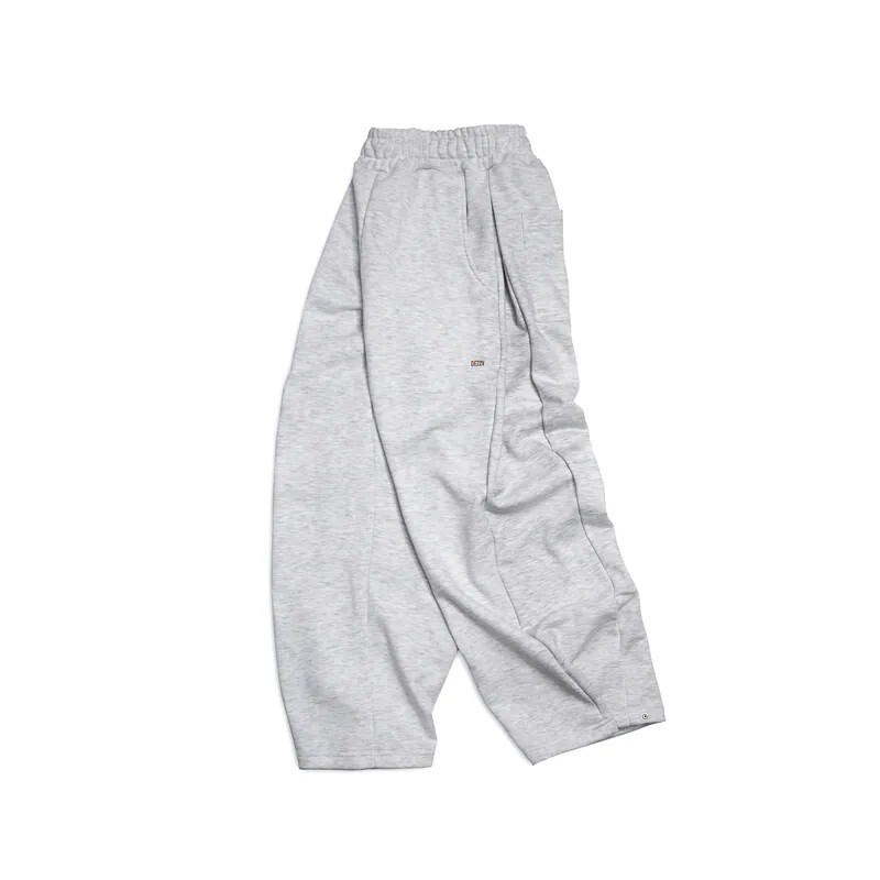 Dezzy.® 流線剪裁四合扣長褲–白花灰