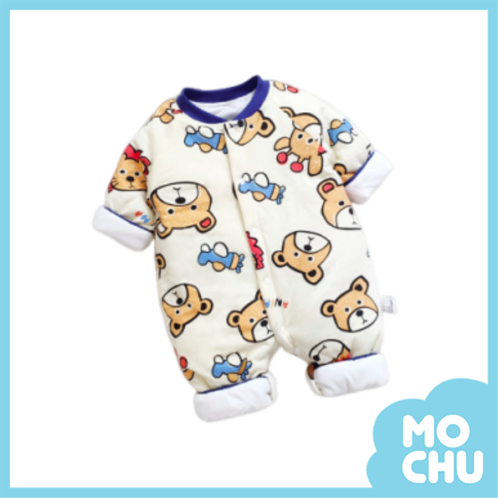 火箭熊夾棉保暖長袖連身衣