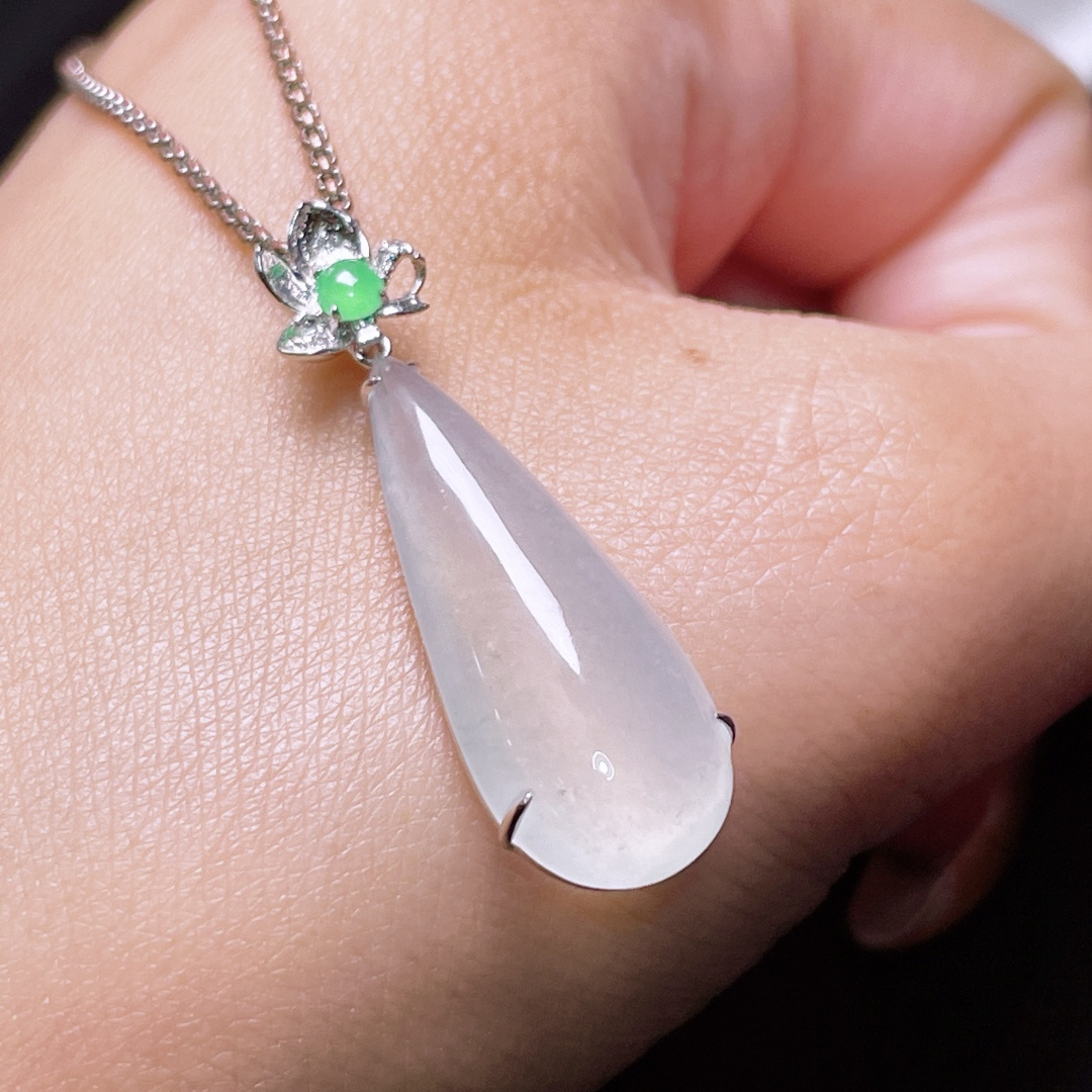 翡翠水滴吊墜,天然翡翠A玉, 緬甸玉, Jade, Jadeite